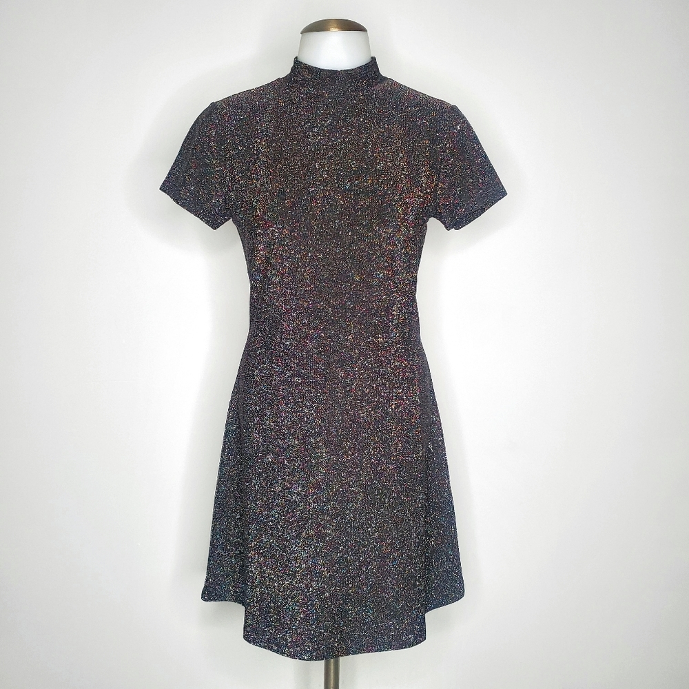 Forever 21 Shimmery Mini Fit & Flare Turtle Neck Dress - Picture 1 of 4